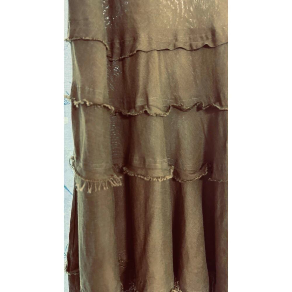 Ashley Stewart Boho Cottage Core Size 14 Lagenlook Layered Army Green Skirt - Picture 3 of 8